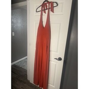 Popflex Halter Go With The Flow Red Jumpsuit Xl Tall New With Tags